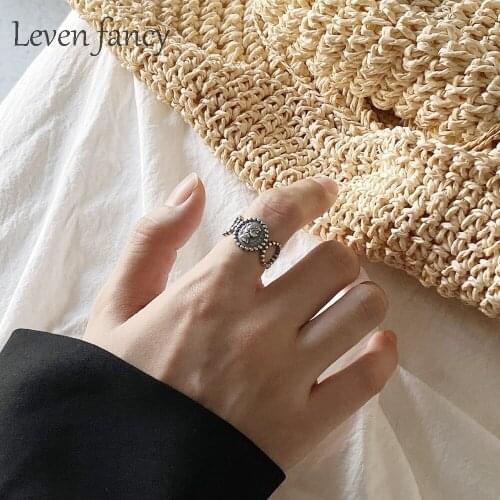 Silver 925 Jewelry Female Head Portraits Rings for Women Anillos 925 Sterling Silver Circle Stackable Queen Elizabeth Rings