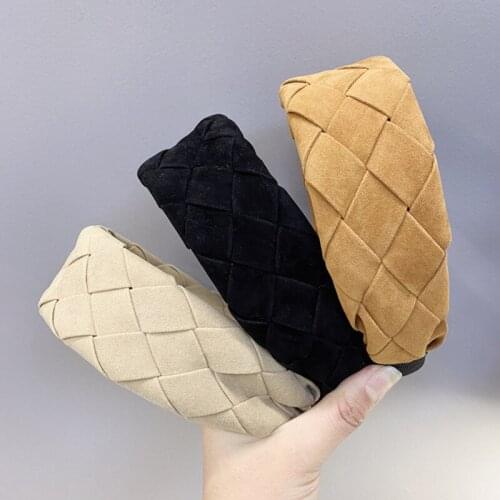 Mesh flannel woven headbands Fashion hair accessories Womens wide-sided elegant hairband All-match boutique hair band headwear