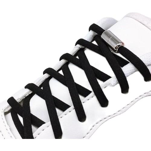 Trendy Lazy Shoelaces Metal Capsule Elastic Shoelace Buckle Elastic No Ties Elastic Fitness Sneakers Shoe Rope Accessories