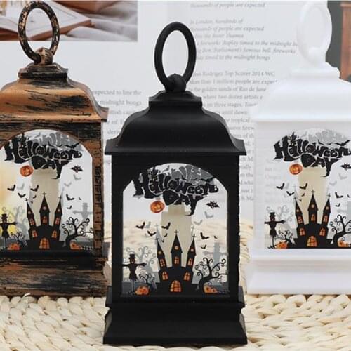 Halloween Pumpkin Lantern LED Night Light Wind Lantern Skull Candle Light LED Night Lamp Halloween Home Party Decoration Supply