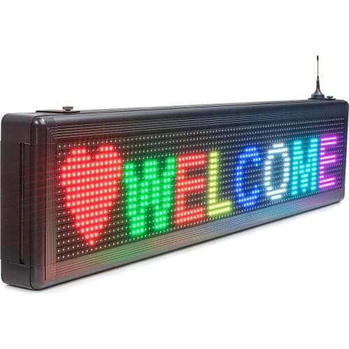 P8mm 80CM Outdoor Waterproof RGB Full Color SMD Module LED Sign iOS Programmable Scrolling Message Temperature Display Board