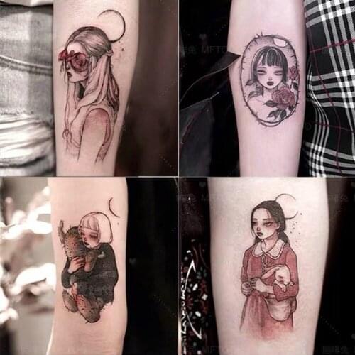 30 Pcs Waterproof Temporary Tattoo Sticker set Anime sexy demon cool girl Japanese ins Flash Tatoo Fake Tatto for Men Women