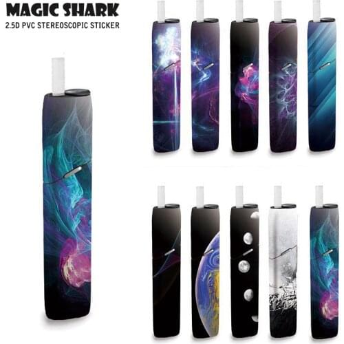 Magic Shark Fashion Earth Moon Smoke Film Stickers For IQOS3 Multi PVC Case For IQOS 3 Multi Skin Protective Cover