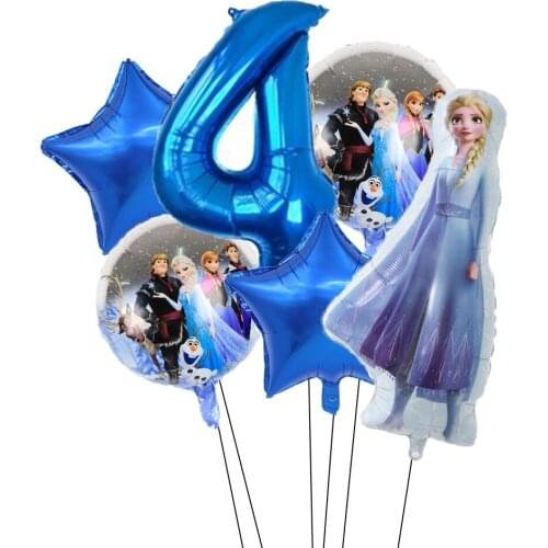 6pcs/lot Disney Frozen Princess Elsa Birthday Party Wedding Decorations Supplies Baby Shower Aluminum Foil Balloons kids toys