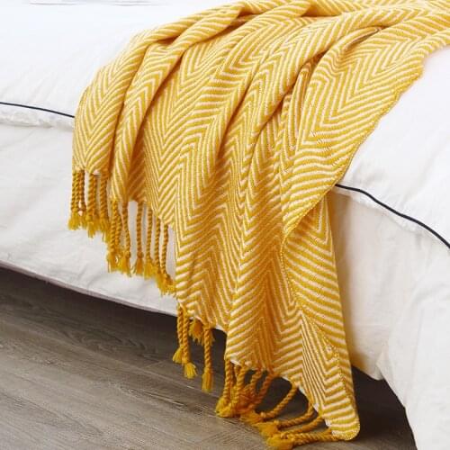 Nordic Handmade Knitted Sofa Tassel Throw Blanket For Adult Kids Nap Office Air Condition Shawl Blankets Decoration Home Textile