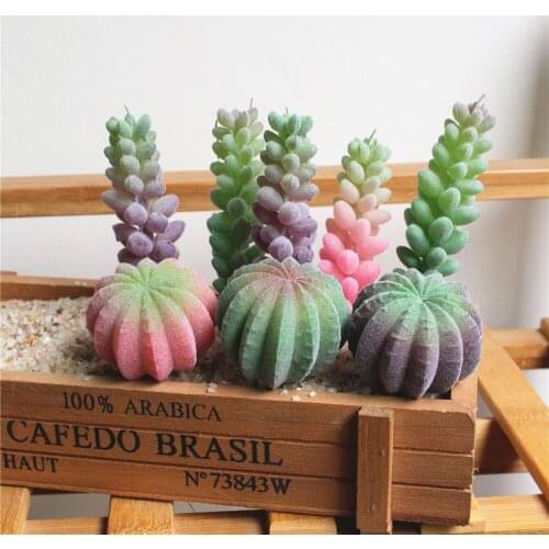 Height=6cm Diameter=45mm Artificial Flocking Cactus Succulents Plants for Home Garden Decoration Fake Plants