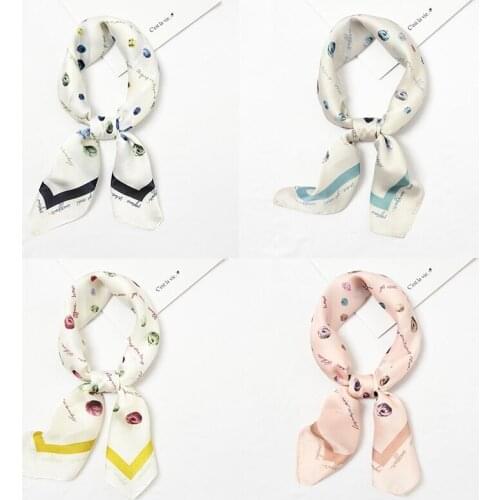 Yishine Wholesale 20pcs 4 Colors Multifunction Ball of Yarn Women Satin Wraps Scarves Shawl Polyester Silk Scarf Handkerchief