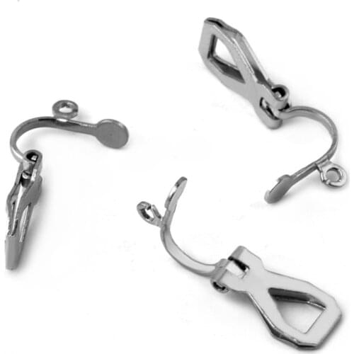 30pcs 9*11mm stainless steel ear clip Blank Post Earring Studs Pins Flat Round Tray Base Ear Jewelry Findings DIY