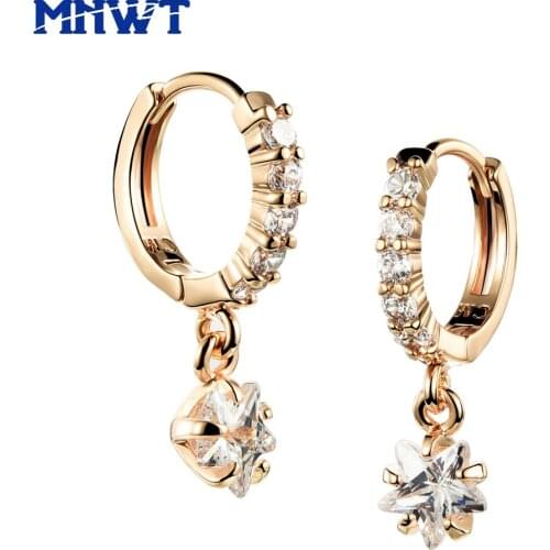 MNWT Earrings For Women Gold Color Fashion Jewelry Star Pendant Clip Earrings Female Wedding Party Gift Top Quality Pendientes