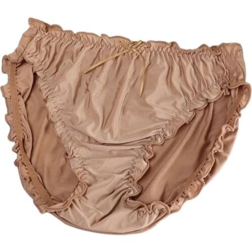 Women Panties Large Sizes High Waist Modal Ruffle Sexy Underwear Plus Size Silky satin High elasticity Women Underpanties 120Kg