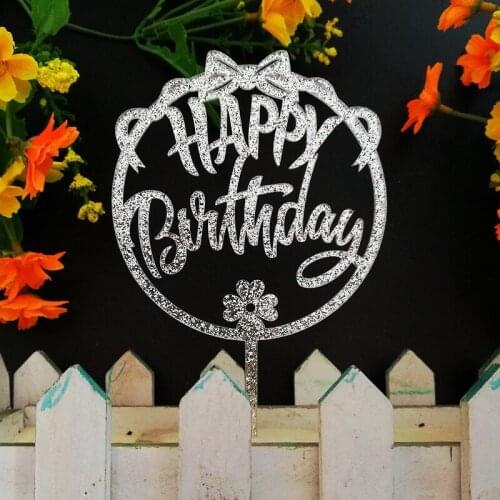 10 pcs happy birthday glitter acrylic cake topper birthday cake decor