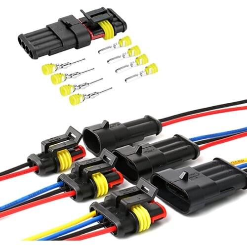 5 Sets 1/2/3/4/5/6 Pin Waterproof Connector Plug Way Seal Quad Bike 12A IP68 Electrical Automotive Wire Connector Plug Terminals