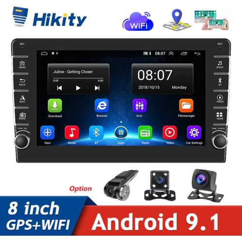 Hikity Android Car Radio 2 Din 8" Multimedia Player GPS WIFI Bluetooth Player for Toyota Volkswagen Hyundai Kia Renault Suzuki
