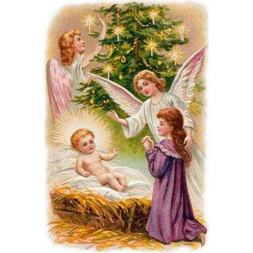 Free shipping cute angels canvas prints oil painting classical painting on canvas Christmas decoration picture