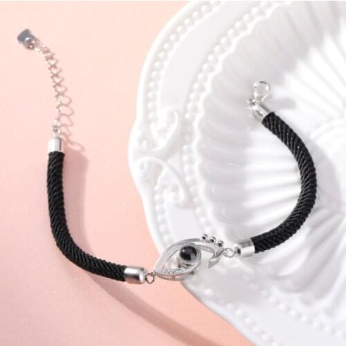 Memory Couple Bracelet 100 Language I Love You Projection Bracelet Gifts Lucky Red Black Fashion Romantic Lover Handmade Rope