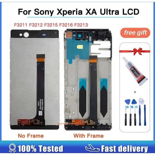 6.0" Screen For Sony Xperia xa ultra Screen F3211 F3212 F3215 F3216 F3213 LCD Display Touch Screen Digitizer For XA C6 Ultra