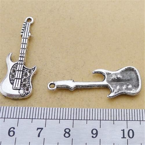 Guitar Music Charm Pendants Jewelry Making Finding DIY Bracelet Necklace Earring Accessories Handmade 5pcs