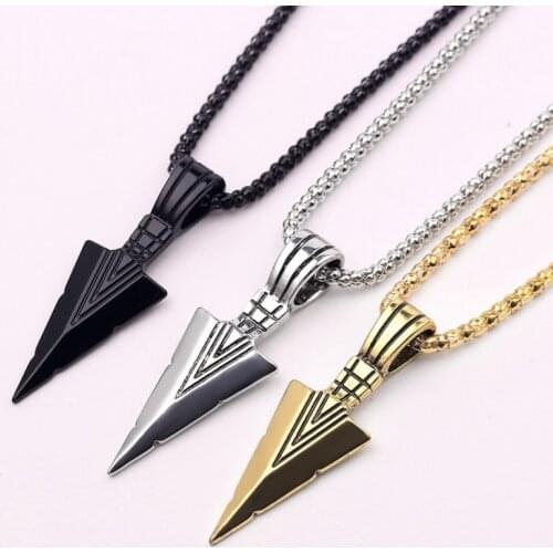 Personality Alloy Retro Triangle Arrow Pendant Classic European And American Vintage Necklace Jewelry