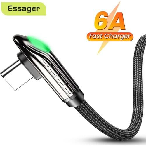 Essager USB Type C Cable For Samsung Xiaomi mi11 6A Fast Charging Type C Cable USB C Charger Moble Phone USB-C Date Wire Cord