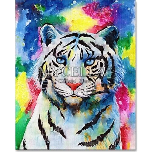 Colorful Tiger 5d Diy Diamond Painting Full Cartoon Stitch Embroidery Animals Mosaic Art Picture Rhinestones Home Decoration