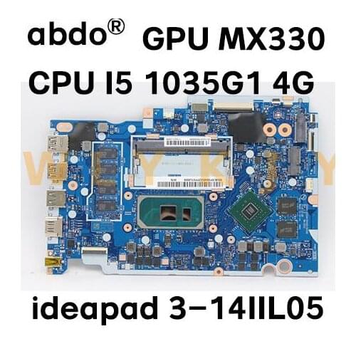 For Lenovo ideapad 3-14IIL05 Laptop motherboard GS454/GS554/GV450/GV550/ NM-D031 with CPU I5 1035G1 4G GPU MX330 100% test work