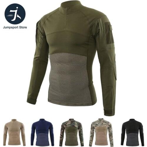 Men Tactical T-shirts Military Clothing Cotton Long Sleeve Airsoft Army T-shirts Male Lightweight Hunt Tops Paintball Tee Shirts