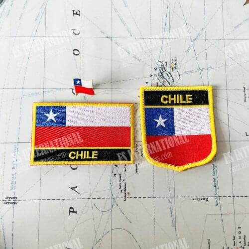 CHILE National Flag Badges Armband Embroidery Patches And Lapel Pin One Set Cloth Accessories Backpack