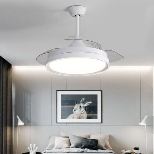 Nordic stealth ceiling fan lamp ceiling fan lamp living room dining room bedroom home modern simple tricolor lamp