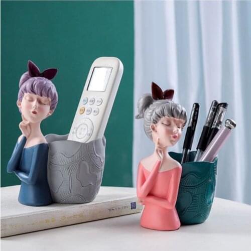 Nordic Creative Modern Girl Resin Storage Decoration Living Room Bedroom Desktop Storage Bucket Small Object Storage Ornaments