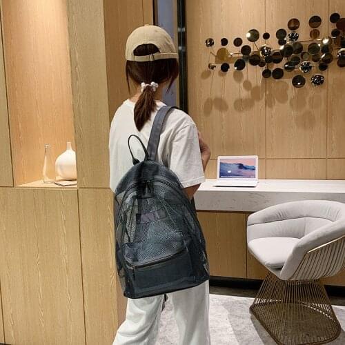 2020 Summer New Fashion Preppy Style Women Hollow Out Backpacks Female Casual Simple Zipper Canvas Shoulder Bags 7 Colors