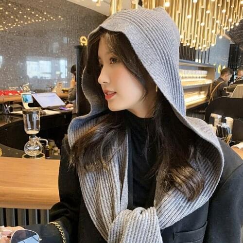 Solid Color Knitted Fake Collar for Women Sweater Neck Wear Hooded Student Unisex Shirt False Collar Hat Accessories