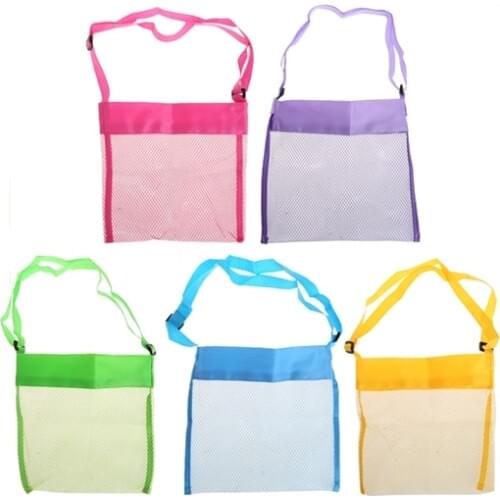 Portable Kids Sand Away Mesh Beach Bag Shell Collection Carrying Toys Storage
