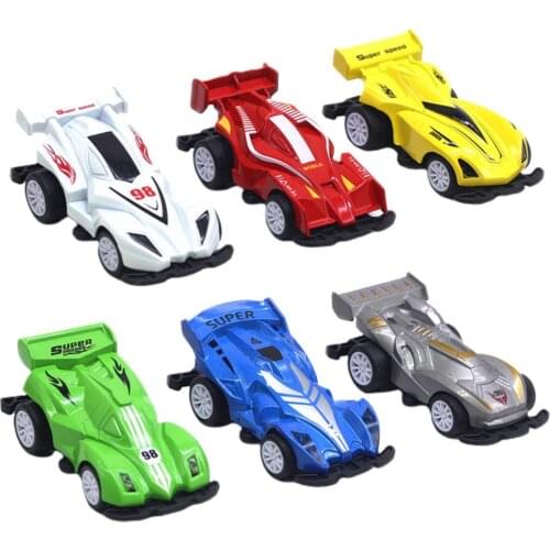 6Pcs Practical Racing Car Model No Battery Require Fall-resistant 1/64 Scale Simulate Pull Back Car Model Kid Gift for Children