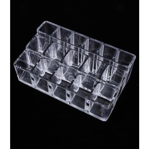 Transparent 16 Spaces Acrylic Lipsticks Nail Polish Holder Makeup Cosmetic