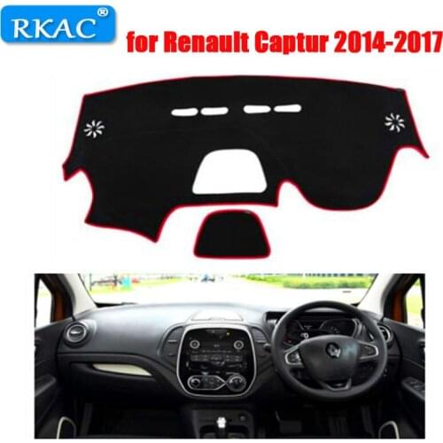 RKAC right hand drive car dashboard mat cover for Renault Captur 2014-2017 Sport style Auto dashboard rug for Renault Captur
