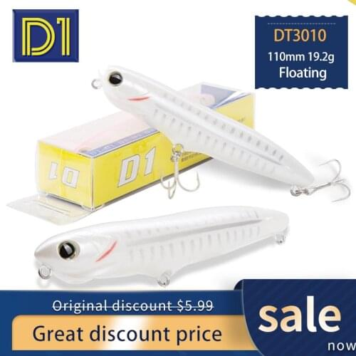 D1 Fishing 2021 Top Water Wobblers for Fishing Floating110mm19.2g Pencil Lure with Sound Fishing Goods Seabass Tuna Carp Pike