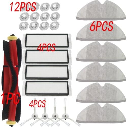 Detachable Main brush Hepa Filter Mop cloth Side brush for Xiaomi vacuum 1st roborock s50 s51 s55 E35 T60 T61 roborock 2 Parts