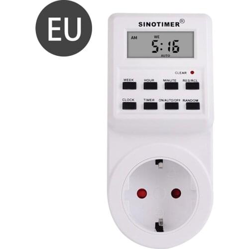 TM516 EU UK US Plug Digital Weekly Programmable Electrical Wall Plug-in Power Socket Timer Switch Outlet Time Clock 220V 110V AC