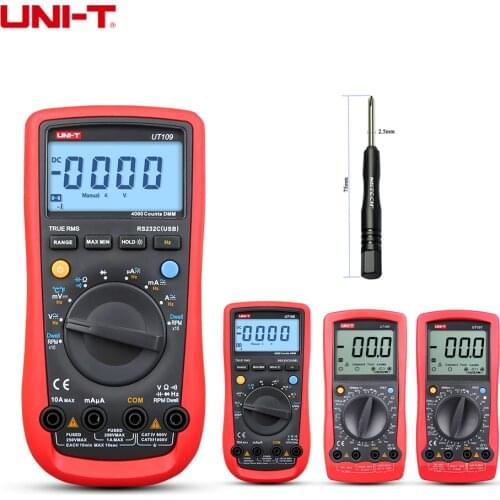 UNI-T Digital Multimeter UT105 UT107 UT109 For Car Vehicle AC DC Volt DWELL Tach Battery Voltage Temperature Res Freq Test