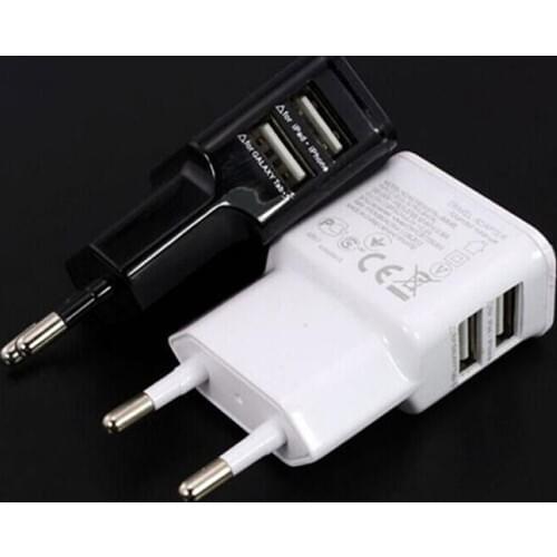 1PC Dual USB Charger 5V 2A Fast Charging Travel EU Plug Adapter Portable Mobile Phone Wall Charger For iPhone 5 6 for Samsung