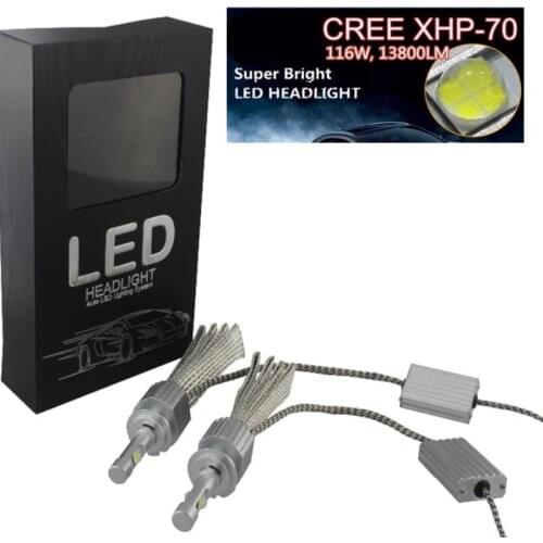 1 Set H8 H11 110W 13200LM CR-EE XHP70 LED Headlight H1 H4 H7 9005 9006 9012 HIR2 Fanless xhp70 Car Driving Fog Head Lamp Bulbs