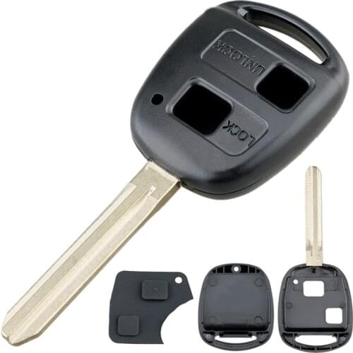 2 Buttons TOY43 Blade Car Remote Key Shell with Rubber Button Pad Fit for Toyota Yaris / Prado / Tarago / Camry / Corolla