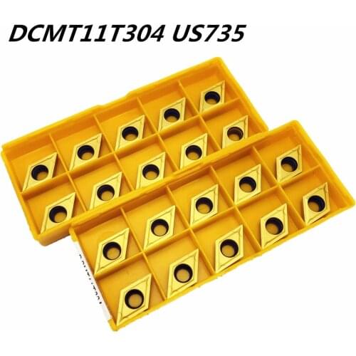 20PCS Carbide tool DCMT11T304 US735 turning tool CNC product DCMT11T304 metal milling cutter stainless steel special tool