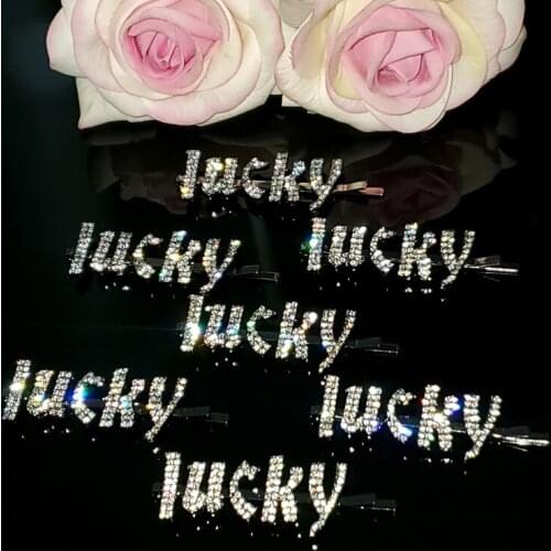 2020 New Hot Hair Accessories Saying Word Hairclip “Lucky" Gothic Letters Hairpin Bobby Pin Hair Jewelry Gift WHOLESALE