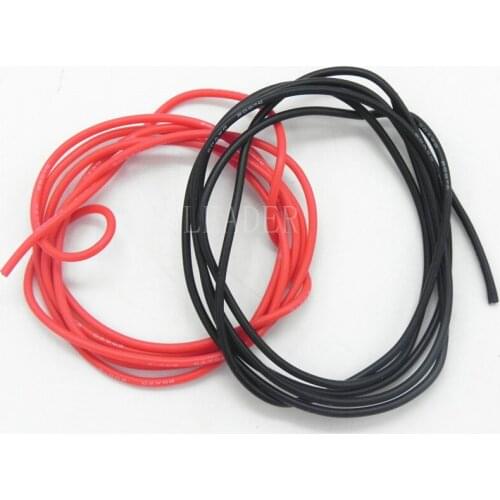 50 sets/lot 10AWG 1M Black+1M Red Silicone Cable Wire / Silica Gel Wire / Silicone Tinned Copper Cable High Temperature DZ0176