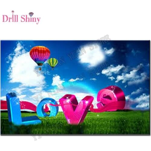 5D Diamond Embroidery Flower Cross Stitch Crystal Square Mosaic Painting Sets Decorative Diy Diamond Painting Love Heart-Shaped