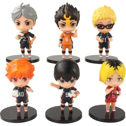 6pcs/Set 9-10cm Anime JoJos Bizarre Adventure Volleyball Young Team Ver. Kawaii Cute Mini Action Figure Model Toys Brinquedos