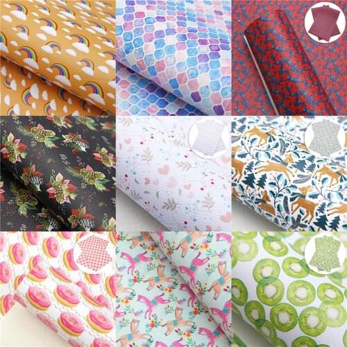David accessories 20*33cm Dot Fish Scale Lychee Synthetic Leather Patchwork For Hair Bow Bags Phone Cover DIY Projects,1Yc9854