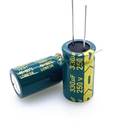 30pcs/lot High Frequency Low Impedance 250v 330UF Aluminum Electrolytic Capacitor Size 18*35 330UF 20