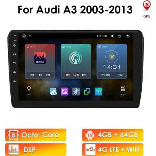 OSSURET 2 DIN Android 10 Car Radio Multimedia Video Player for Audi A3 8P 2003 - 2013 Car GPS Audio Auto Stereo WIFI USB